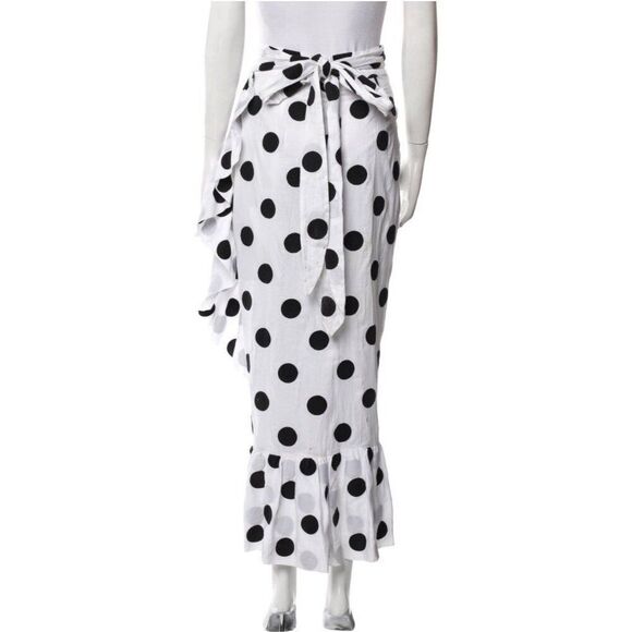 Mara Hoffman Swim Eavan Cover Up Long Skirt Black White Polka Dot Medium - Picture 4 of 8